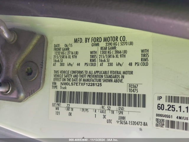 Ford Transit Connect Xl 2015 NM0LS7E7XF1228125 Image 9