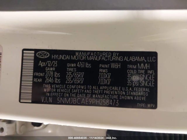Hyundai TUCSON SEL 2023 5NMJBCAE9PH258473 Image 9