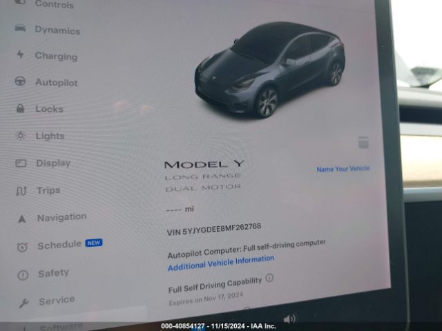 5YJYGDEE8MF262768 Tesla Model Y Long Range Dual Motor All-wheel Drive