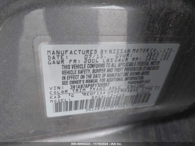 3N1AB7AP9FY306957 Nissan SENTRA S