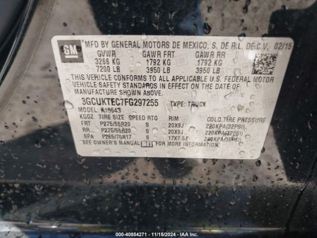 3GCUKTEC7FG297255 Chevrolet Silverado 1500 High Country