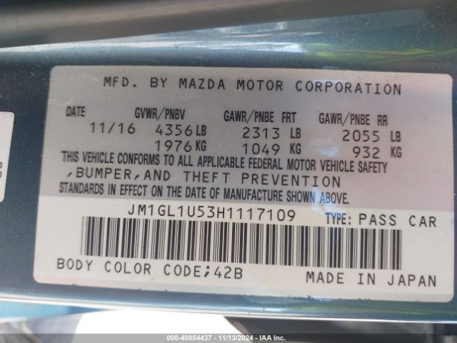 JM1GL1U53H1117109 Mazda Mazda6 Sport