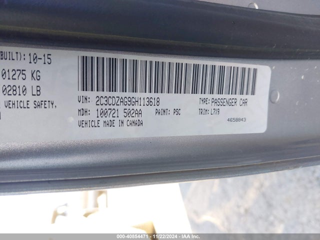Dodge Challenger Sxt 2016 2C3CDZAG9GH113618 Image 9