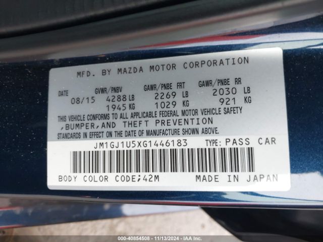 JM1GJ1U5XG1446183 Mazda Mazda6 I Sport