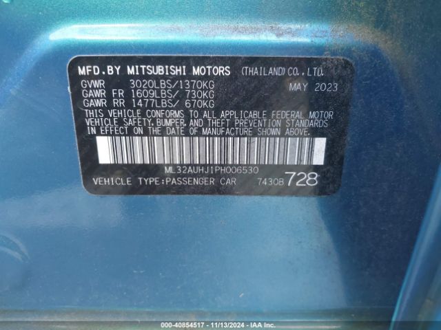 ML32AUHJ1PH006530 Mitsubishi MIRAGE ES