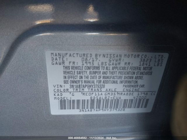 3N1AB7AP9HY379328 Nissan SENTRA S