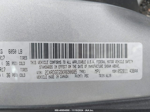 Dodge Grand Caravan Gt 2019 2C4RDGEG5KR690685 Image 9