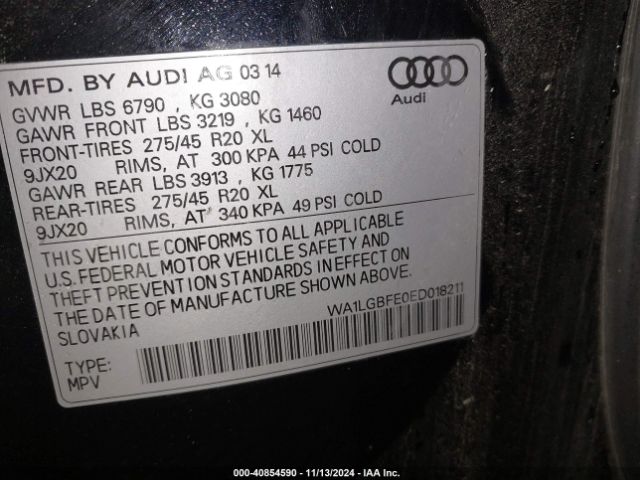 WA1LGBFE0ED018211 Audi Q7 3.0t Premium