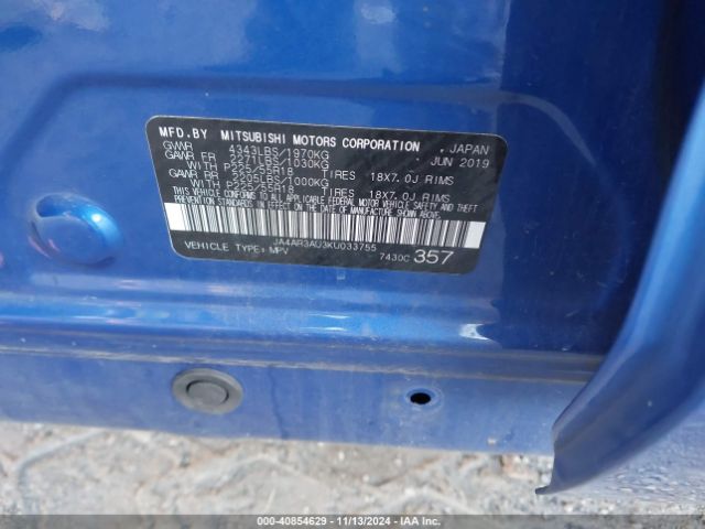 2019 MITSUBISHI OUTLANDER SPORT JA4AR3AU3KU033755 Photo 8