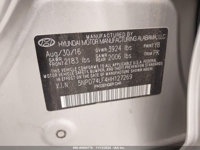 Hyundai ELANTRA SE 2017 5NPD74LF4HH127269 Image 9