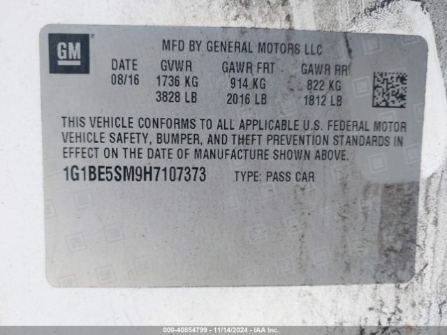 1G1BE5SM9H7107373 Chevrolet Cruze Lt Auto