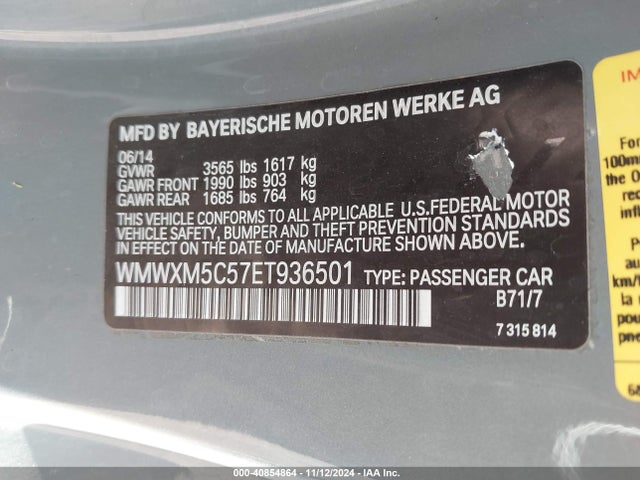 Mini Hardtop Cooper 2014 WMWXM5C57ET936501 Image 9