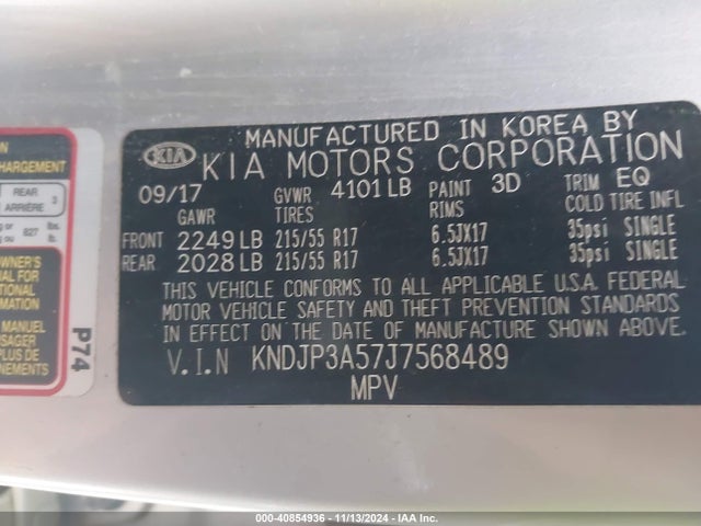 KIA SOUL + 2018 KNDJP3A57J7568489 Image 9