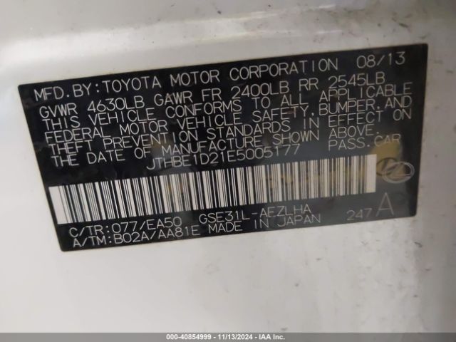 JTHBE1D21E5005177 Lexus IS 350