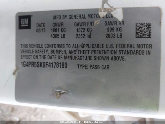 1G4PR5SK9F4178180 Buick Verano Convenience Group