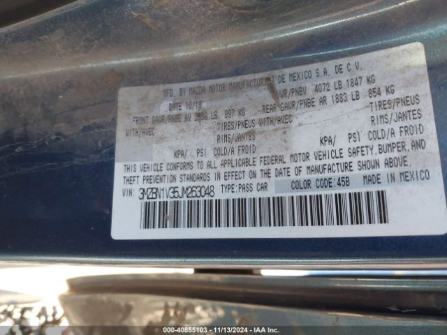 3MZBN1V35JM263048 Mazda Mazda3 Touring