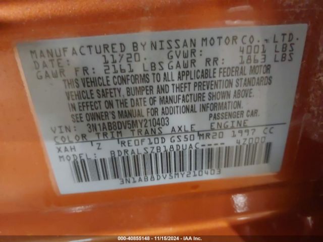 3N1AB8DV5MY210403 Nissan Sentra Sr Xtronic Cvt