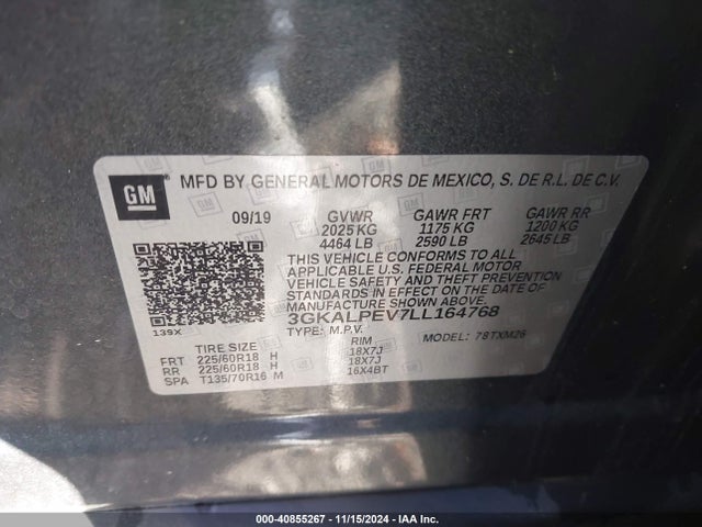 3GKALPEV7LL164768 GMC Terrain Fwd Slt
