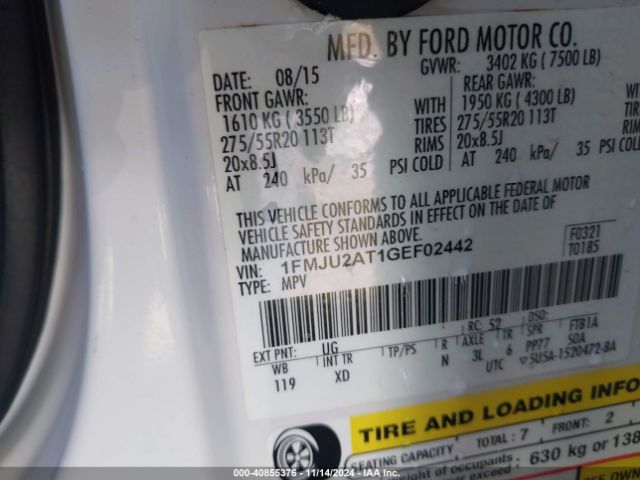 1FMJU2AT1GEF02442 Ford Expedition Limited