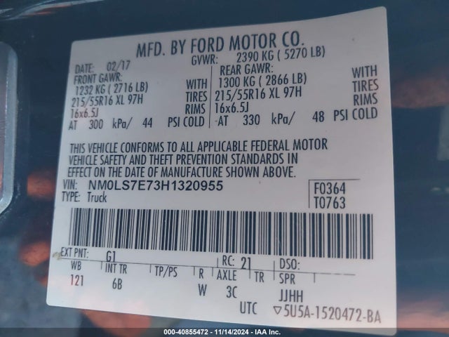 Ford Transit Connect Xl 2017 NM0LS7E73H1320955 Image 9