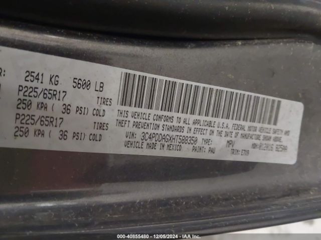 3C4PDDAGXHT588350 Dodge Journey Se Awd
