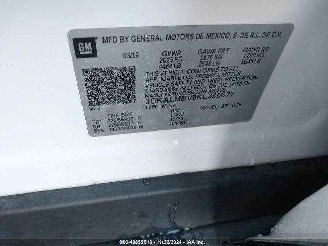 3GKALMEV9KL335677 GMC Terrain Sle