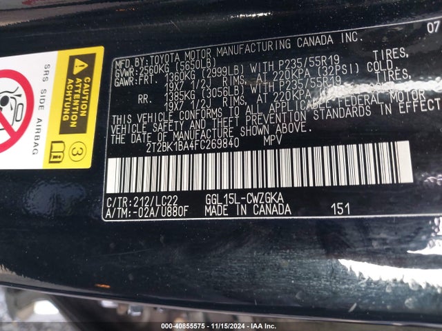 2T2BK1BA4FC269840 Lexus Rx 350 F Sport