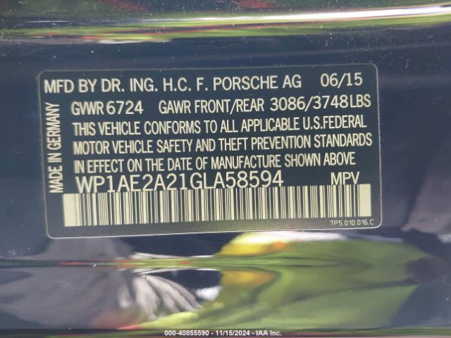 2016 PORSCHE CAYENNE WP1AE2A21GLA58594 Photo 8