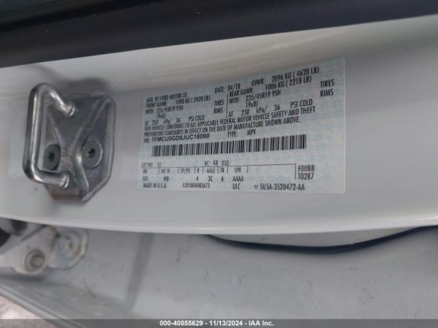 1FMCU0GD8JUC18090 Ford ESCAPE SE