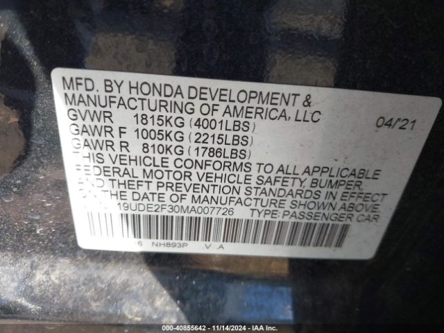 19UDE2F30MA007726 Acura Ilx Standard