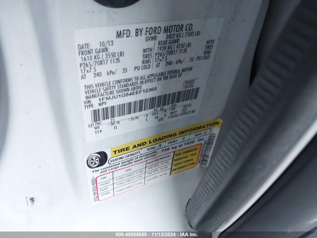 1FMJU1G54EEF12365 Ford Expedition Xl