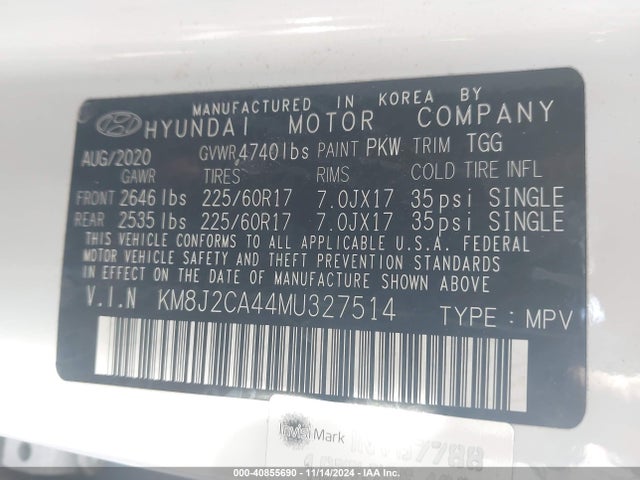 Hyundai TUCSON SE 2021 KM8J2CA44MU327514 Image 9