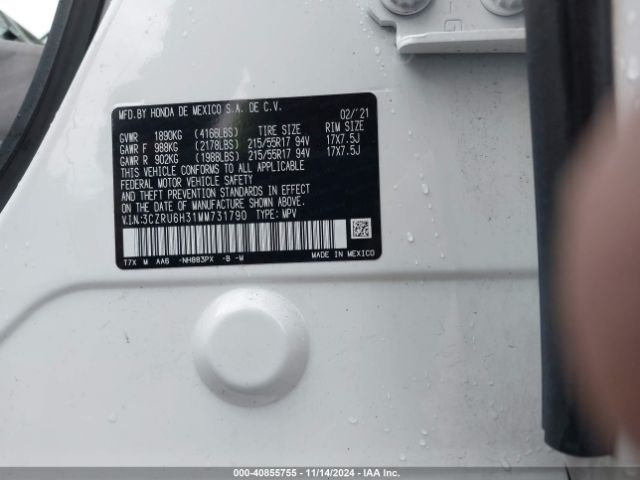 3CZRU6H31MM731790 Honda Hr-v Awd Lx
