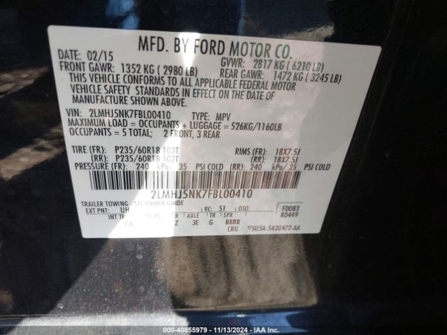 2LMHJ5NK7FBL00410 Lincoln Mkt Livery