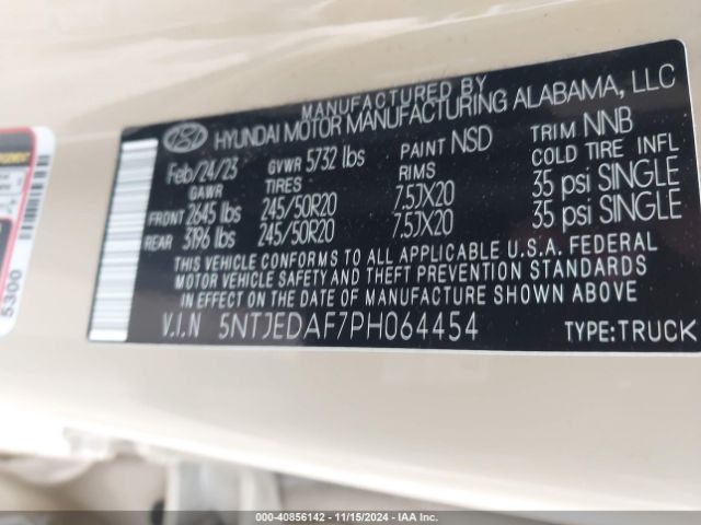5NTJEDAF7PH064454 Hyundai Santa Cruz Limited