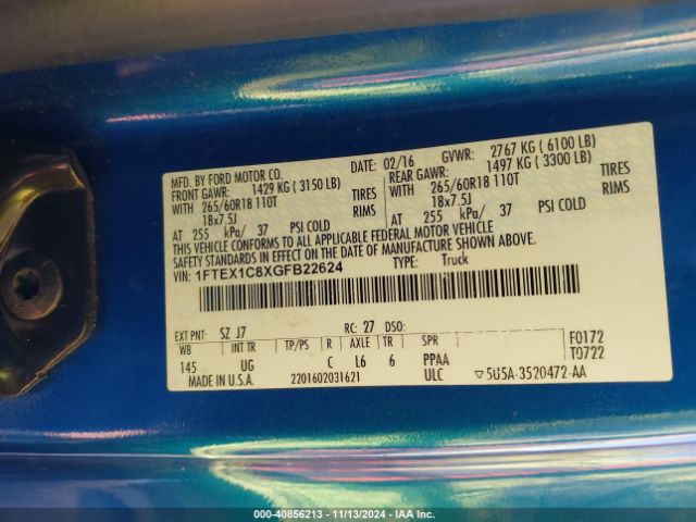 1FTEX1C8XGFB22624 Ford F-150 Xlt