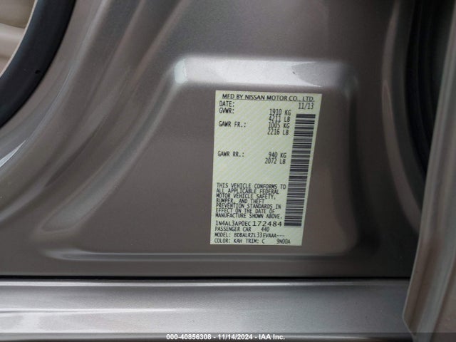 1N4AL3AP0EC172484 Nissan Altima 2.5 S