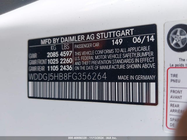 WDDGJ5HB8FG356264 Mercedes-Benz C 350 Sport