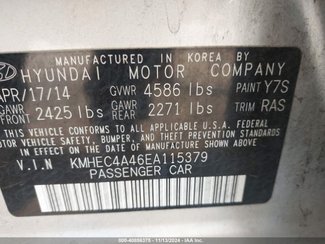 KMHEC4A46EA115379 Hyundai SONATA HYBRID