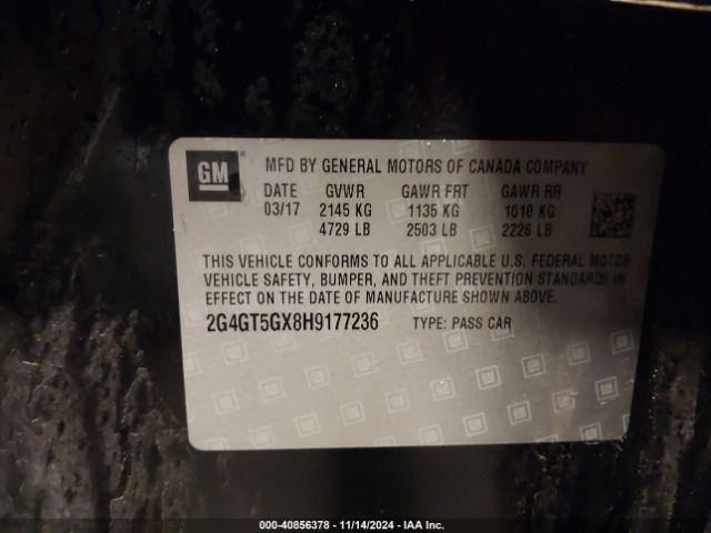 2G4GT5GX8H9177236 Buick Regal Turbo Gs