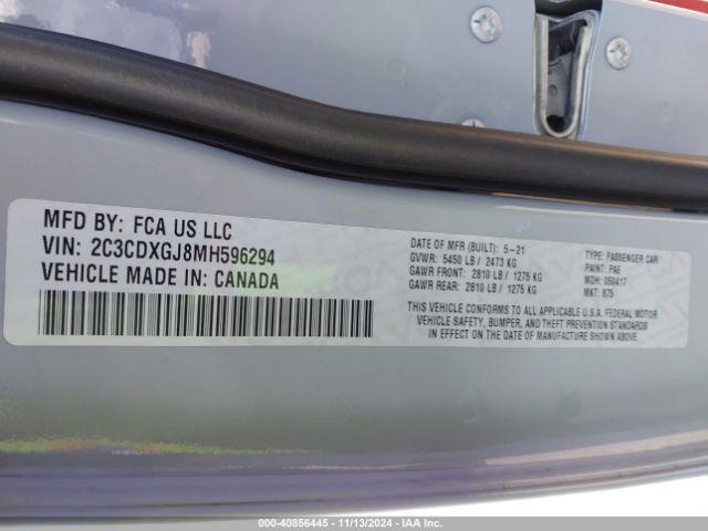 2C3CDXGJ8MH596294 Dodge Charger Scat Pack Widebody Rwd