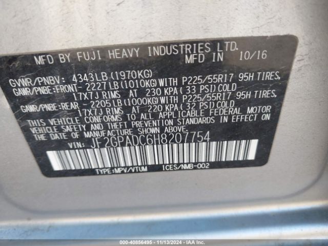 JF2GPADC6H8207754 Subaru Crosstrek 2.0i Premium