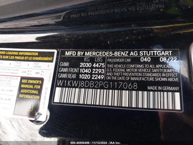W1KWJ8DB2PG117068 Mercedes-Benz C 300 Coupe
