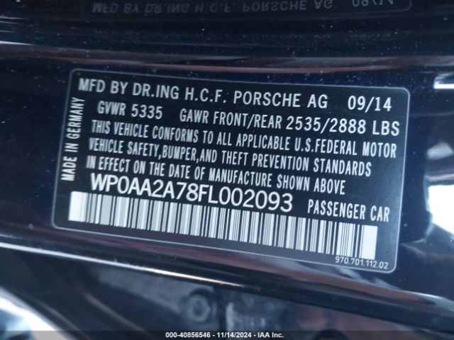 WP0AA2A78FL002093 Porsche PANAMERA 4