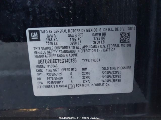3GTU2UEC7EG140135 GMC Sierra 1500 Sle