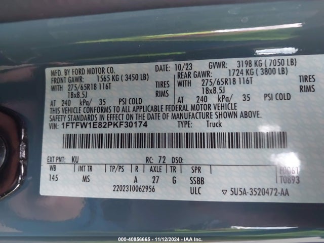 Ford F-150 Xlt 2023 1FTFW1E82PKF30174 Image 9