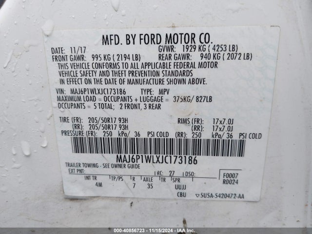 MAJ6P1WLXJC173186 Ford Ecosport Titanium