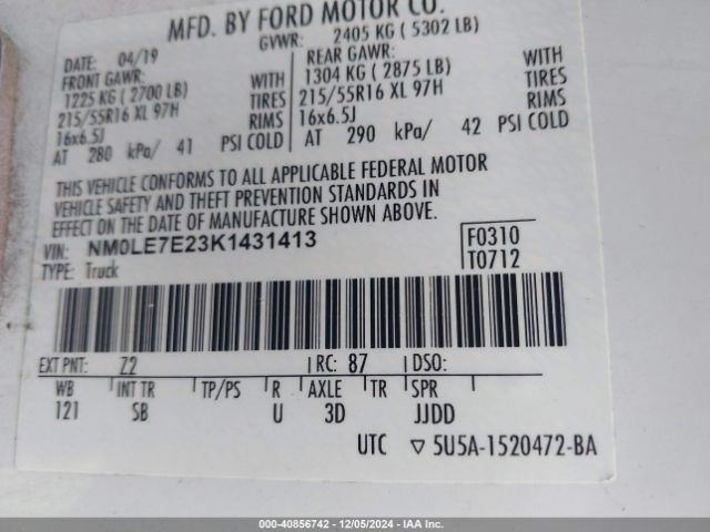 NM0LE7E23K1431413 Ford Transit Connect Xl