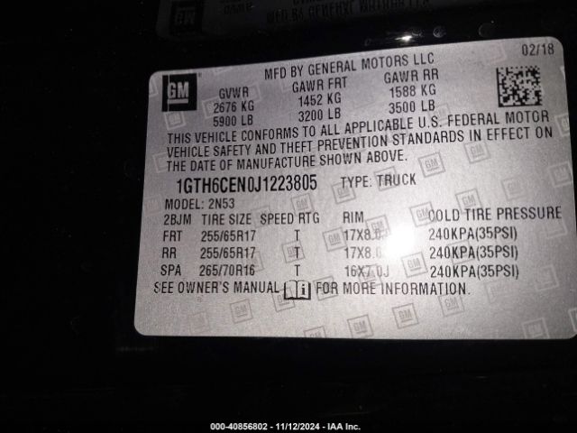 1GTH6CEN0J1223805 GMC CANYON SLE