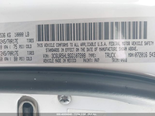 3C6UR5HL9GG107208 RAM 2500 Tradesman